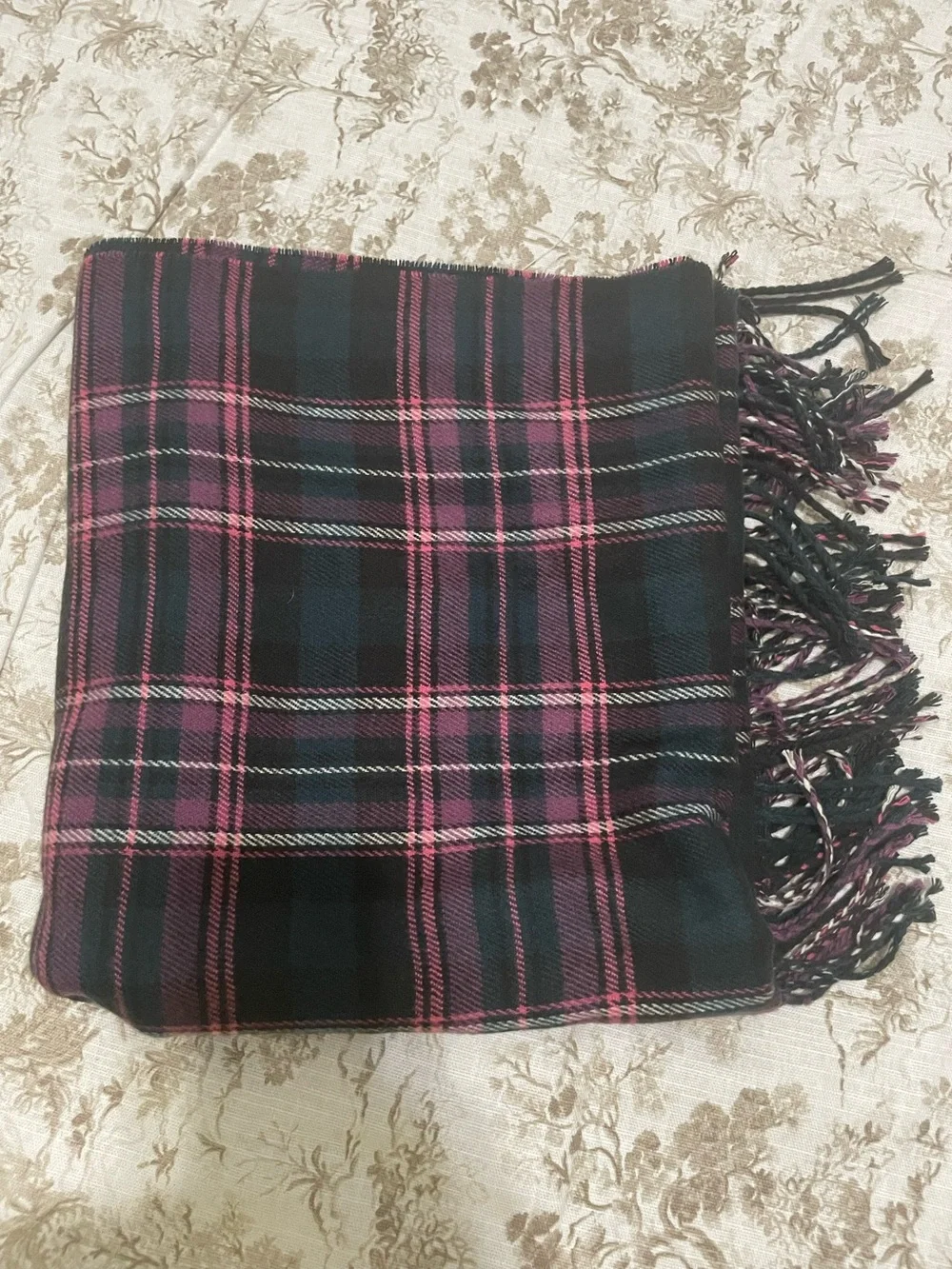 Plaid Wrap Skirt - Pink & Black
